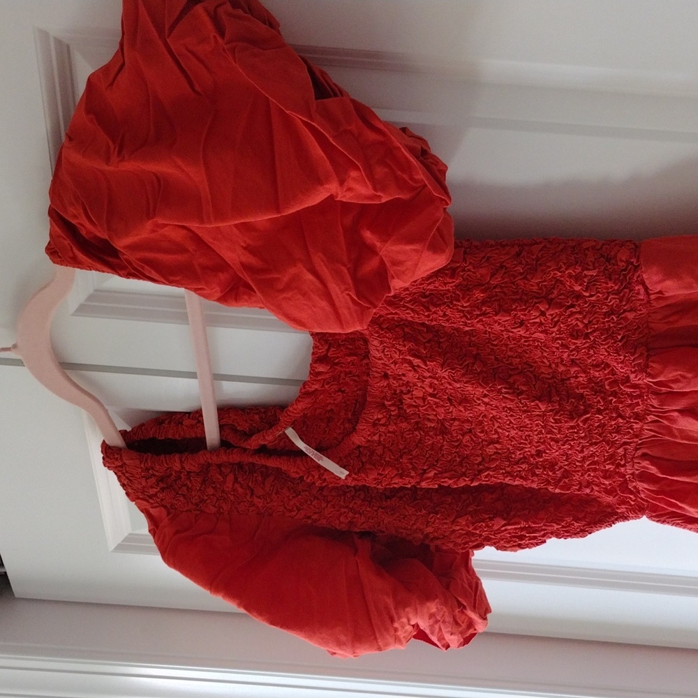 FREE PEOPLE Kalina Midi dress in Persimmon size Large - Picture 6 of 8